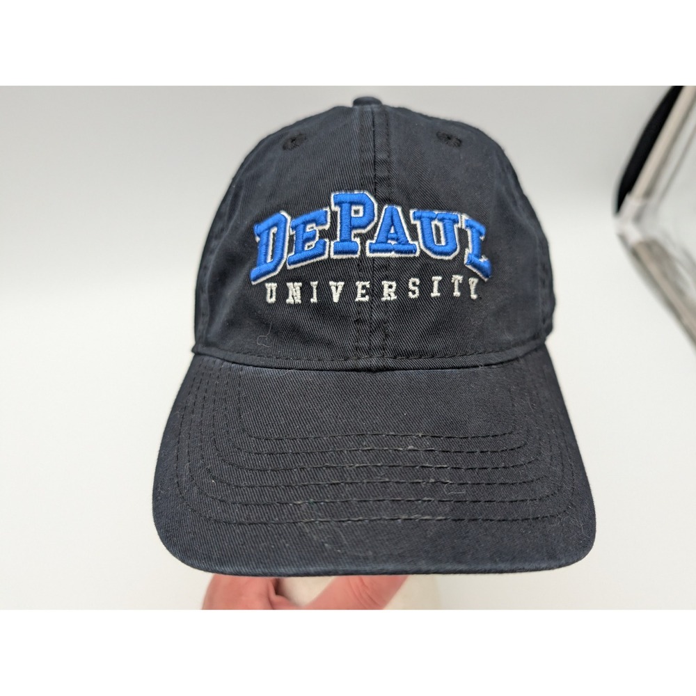 Legacy 92 DePaul University Hat Mens Black Blue Embroidered Adjustable Cap